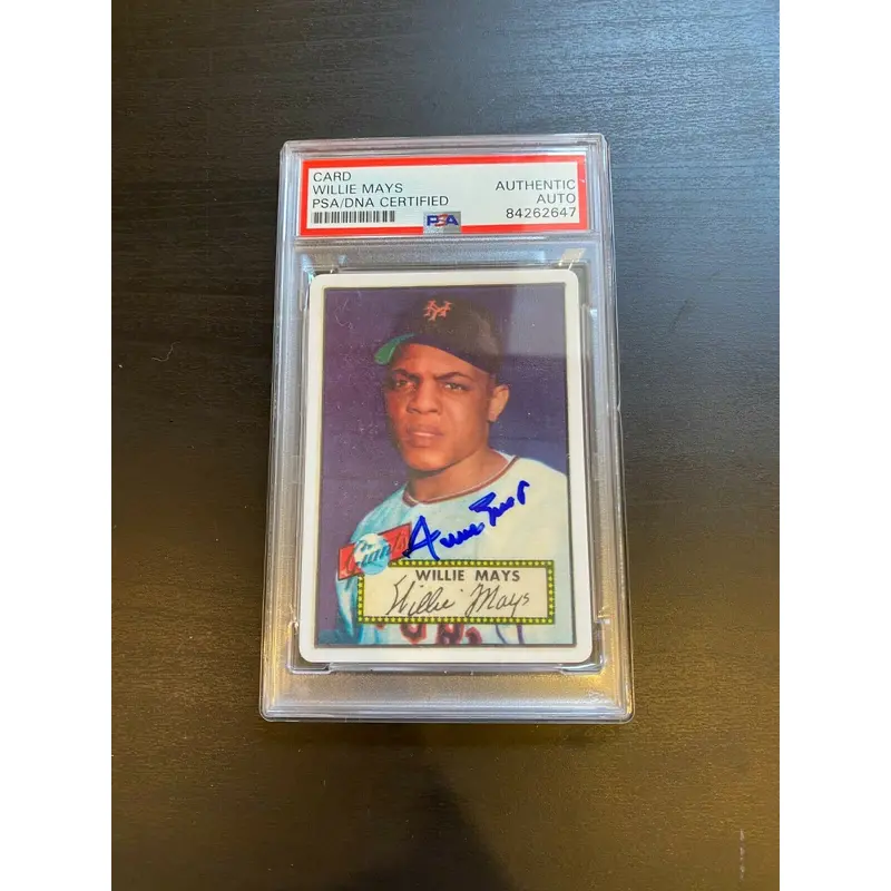 1952 Topps Willie Mays RC Signed Autographed Porcelain Baseball Card PSA DNA