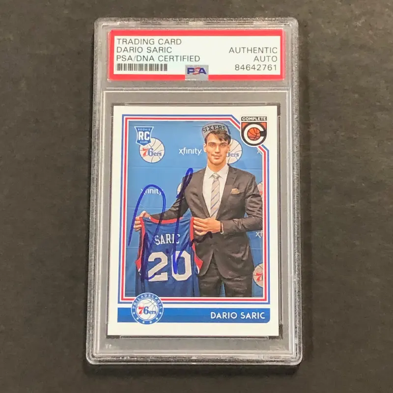 2016-17 Panini Complete #5 Dario Saric Signed Card AUTO PSA Slabbed RC 76ers