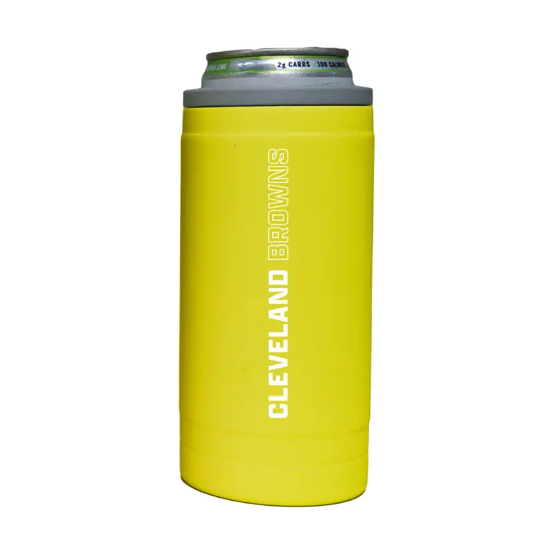 Cleveland Browns 12oz Cru Stacked Soft Touch Slim Coolie