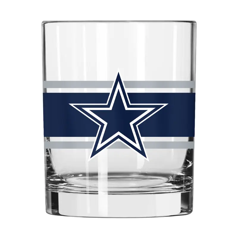 Dallas Cowboys 14oz Stripe Rocks Glass