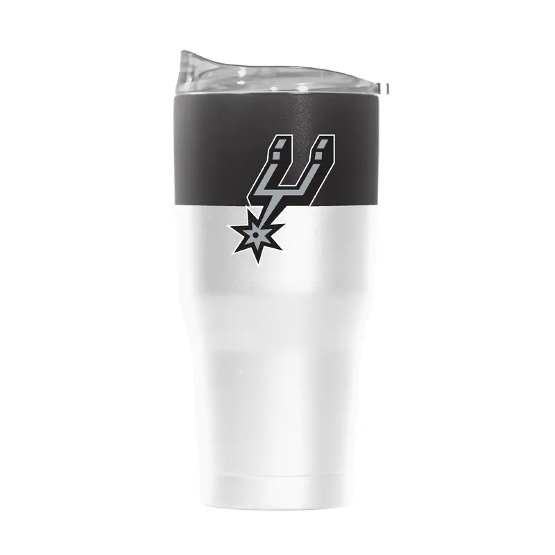 San Antonio Spurs 30oz Colorblock White Powder Coat Tumbler