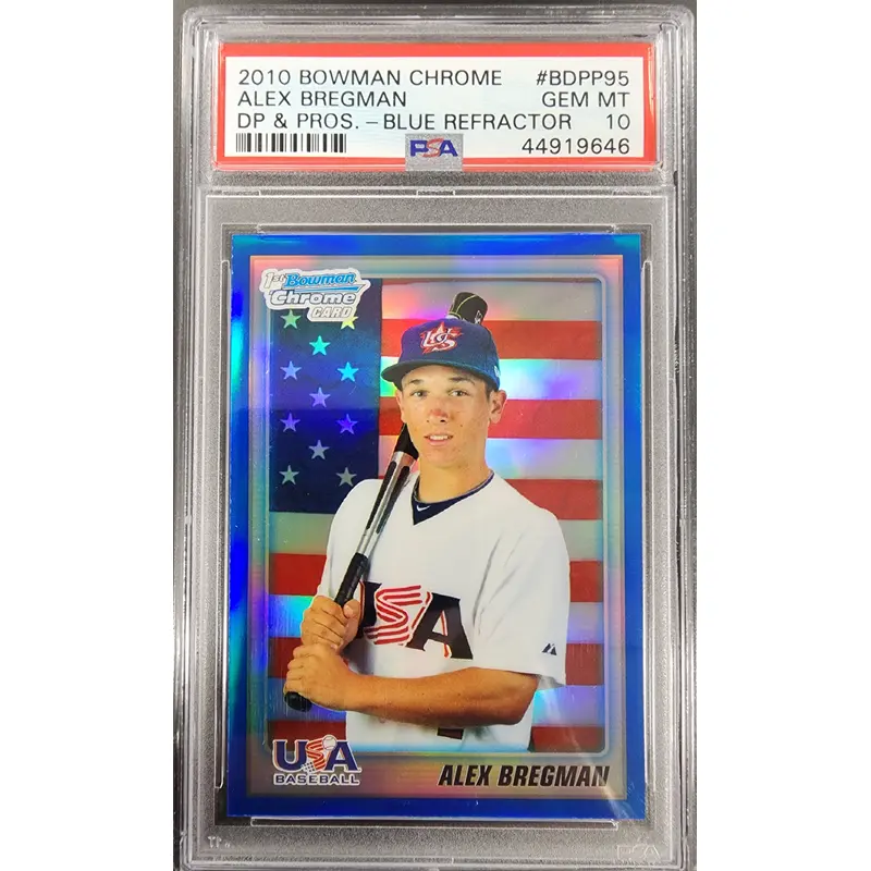 Alex Bregman 2010 Bowman Chrome Blue Refractor #194/199 PSA 10 Gem Mint