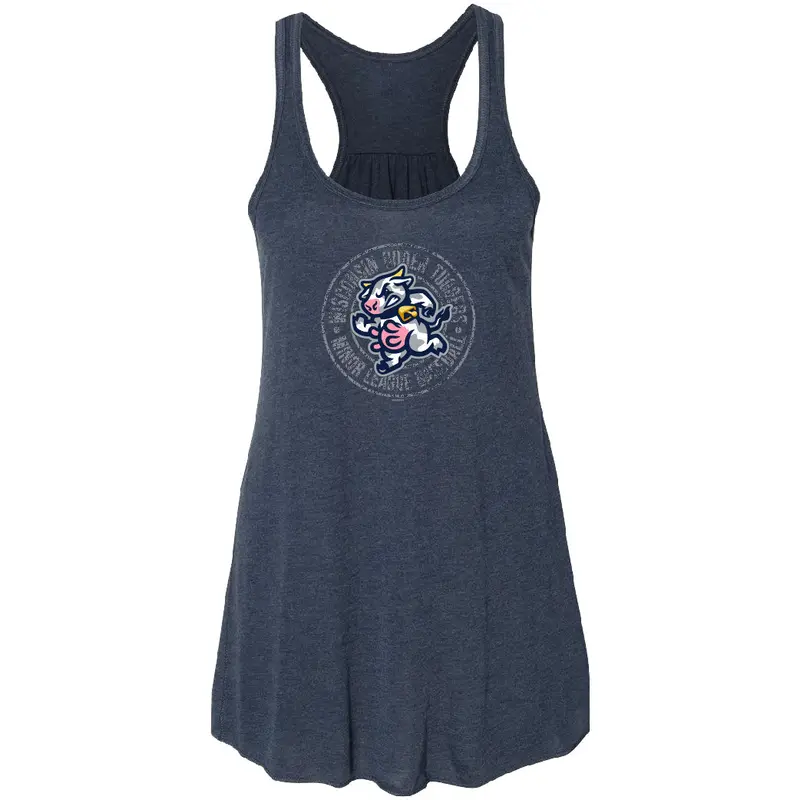 Udder Tuggers Bimm Ridder Women's Navy Flowy Racerback Tank