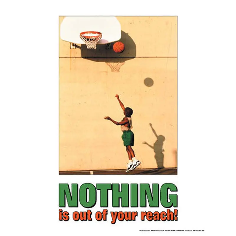 Youth Basketball "Nothing is out of your Reach" Motivational Poster - Fitnus