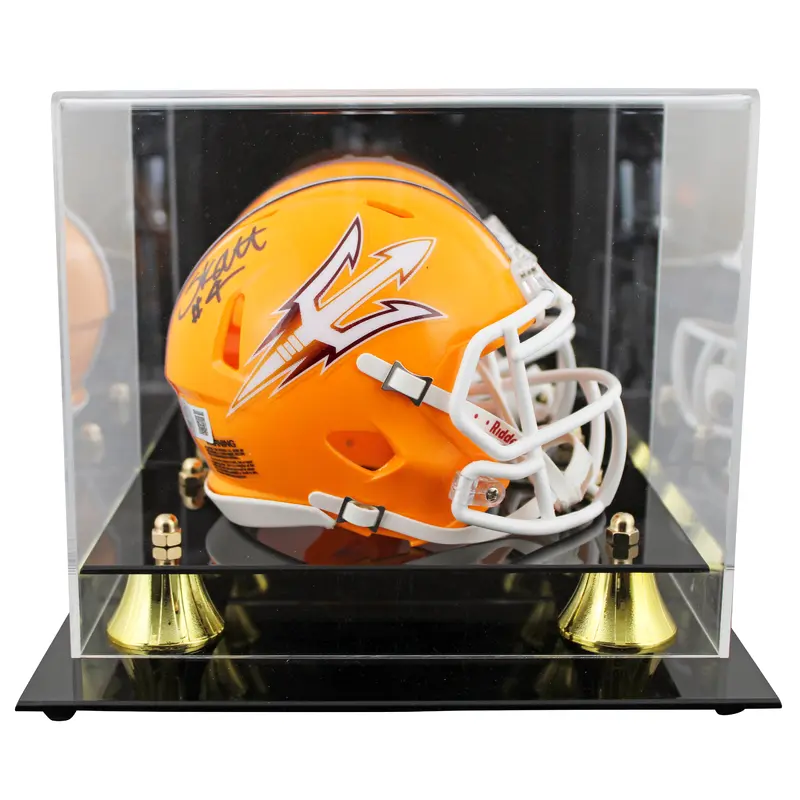 Arizona State Cameron Skattebo Signed Gold Speed Mini Helmet W/ Case BAS Witness