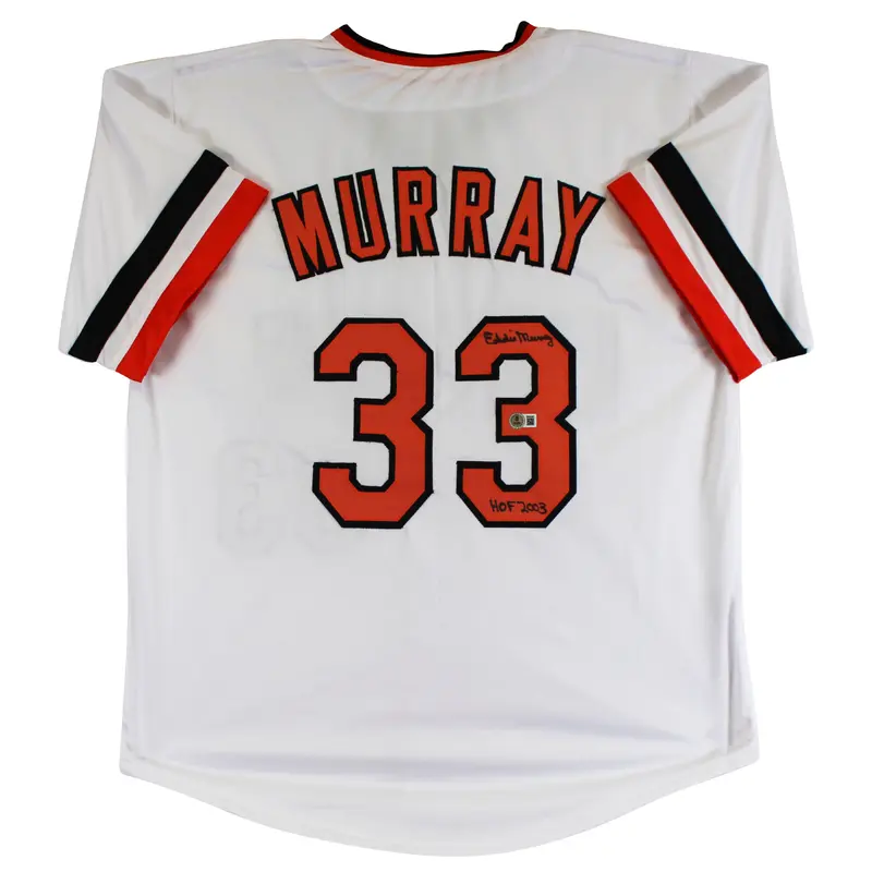 Eddie Murray "HOF 03" Authentic Signed White Pro Style Jersey BAS Witnessed