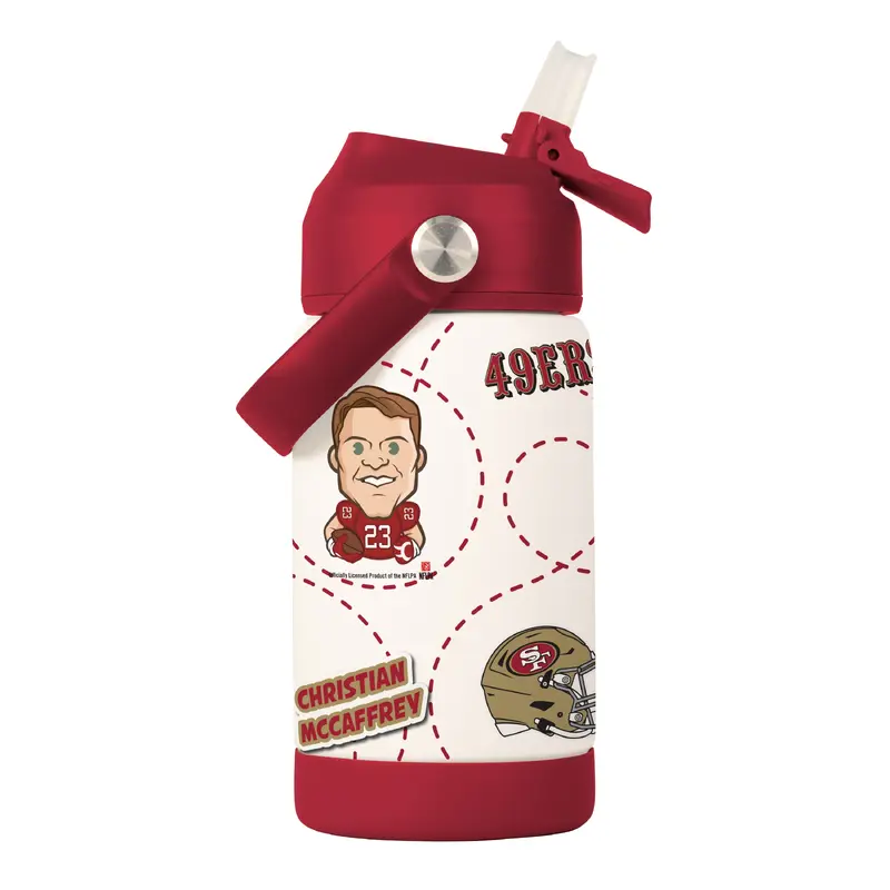 San Francisco 49ers Christian McCaffrey Caricature 12oz SS Kids Bottle
