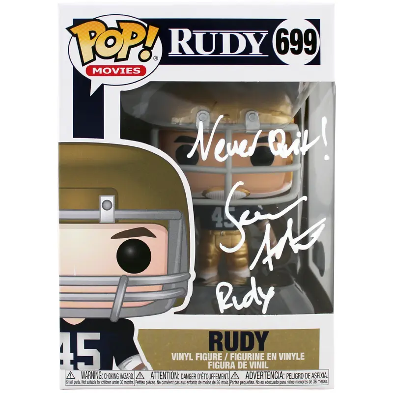 Sean Astin Rudy "Never Quit, Rudy" Signed  Funko Pop Vinyl Figure BAS Witnessed