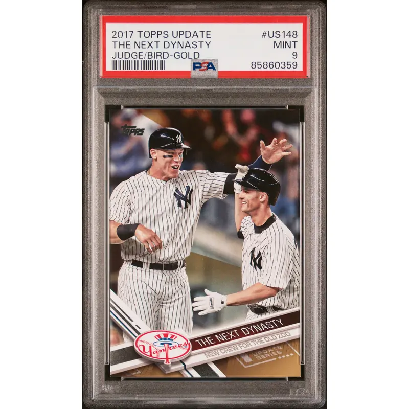 Aaron Judge + Mike Bird 2017 Topps Update #US148 Gold #805/2017 PSA 9 Mint