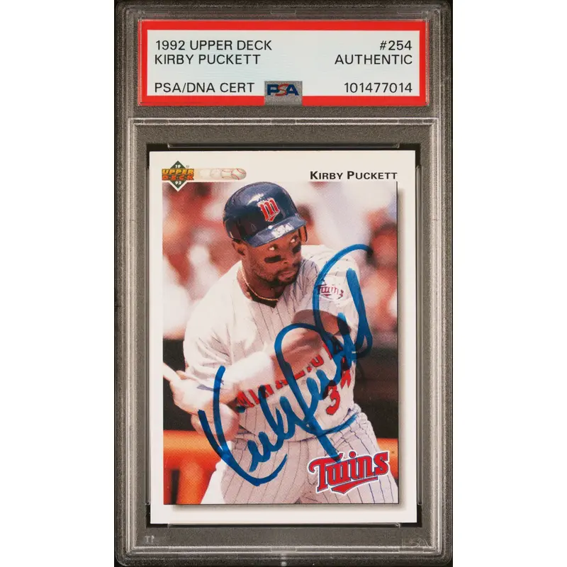 Kirby Puckett 1992 Upper Deck #254 Autograph PSA Auth 7014