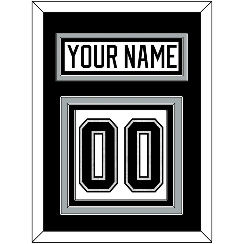 Los Angeles Nameplate & Number (Back) - Road White - Triple Mat 2