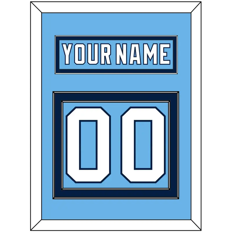Pittsburgh Nameplate & Number (Back) - 2008 Winter Classic Powder Blue - Double Mat 2