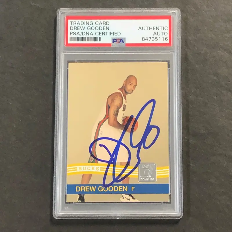 2010-11 Donruss Basketball #73 Drew Gooden Signed Card AUTO PSA/DNA Slabbed Bucks