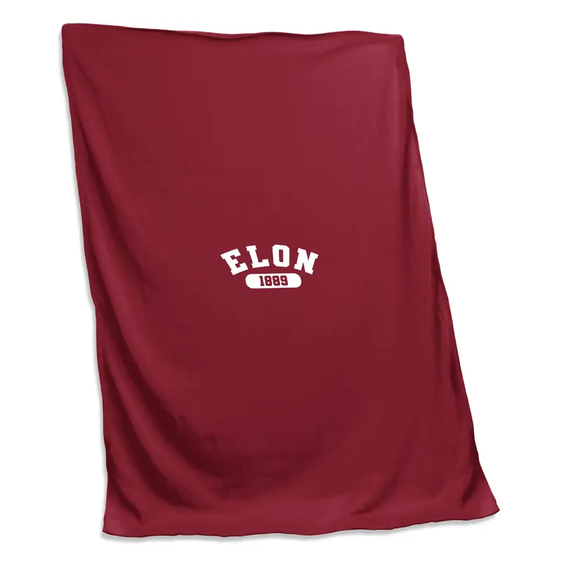 Elon University 1889 Screened Sweatshirt Blanket