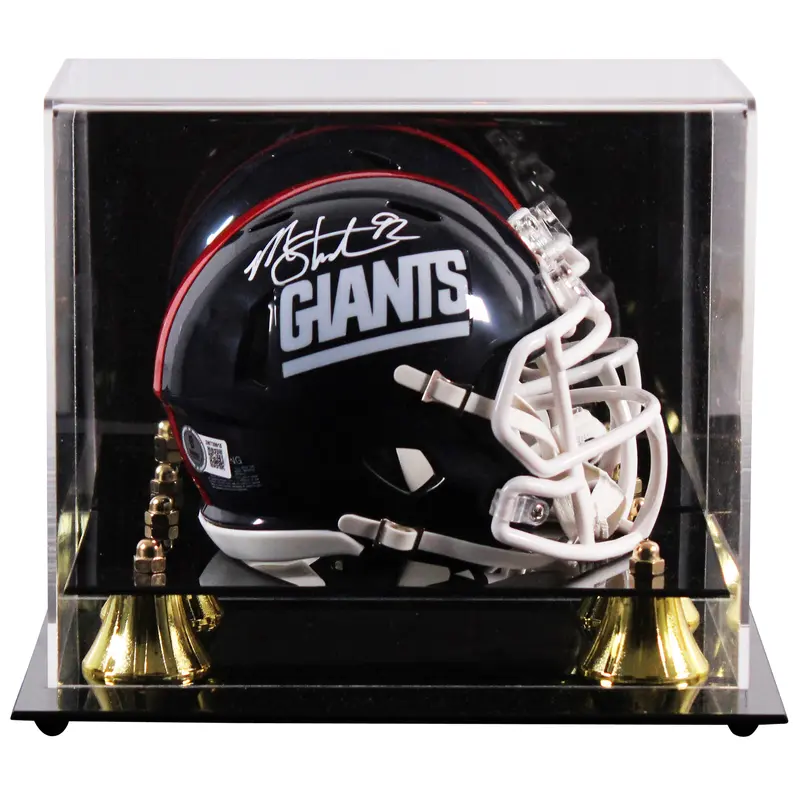 Giants Michael Strahan Signed 1981-99 TB Speed Mini Helmet W/ Case BAS Witnessed