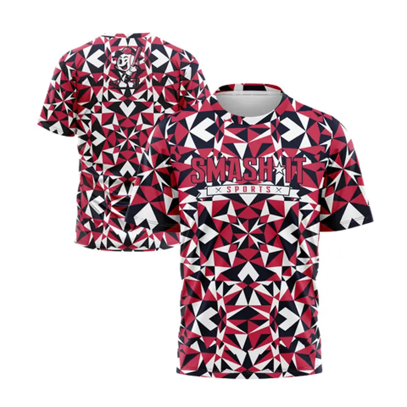 Smash It Sports Short Sleeve Shirt - Kaleidoscope (Red/White/Blue)