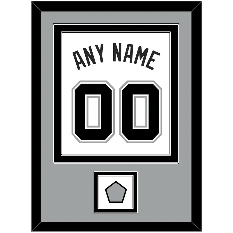 San Antonio Name & Numbers With Finals Patch - Home White (2002-2017) - Double Mat 4