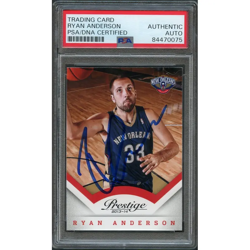 2013-14 Panini Prestige #26 Ryan Anderson Signed Card AUTO PSA Slabbed Pelicans