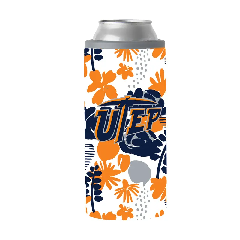 Texas El Paso 12oz Floral Slim Can Coolie
