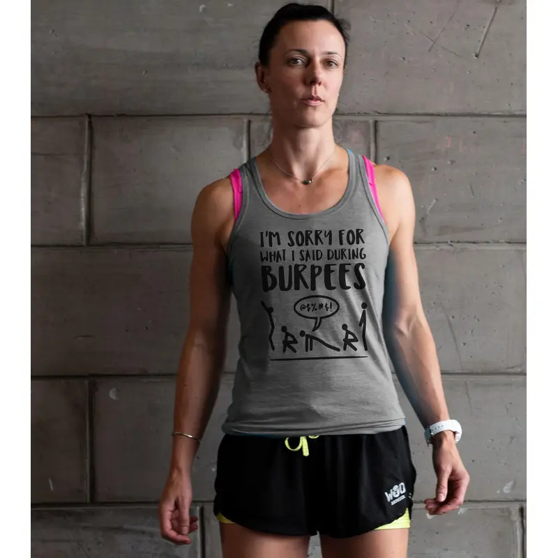 Women'S Burpees Tank Top (Grey) Wod Armour | Kibi Sports