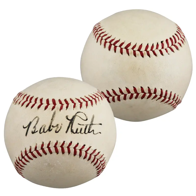 Yankees Babe Ruth Authentic Signed Baseball Graded 7.5! PSA/DNA #AP07003