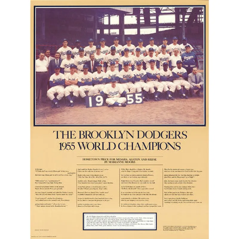 Brooklyn Dodgers 1955 World Series Champions Commemorative Poster