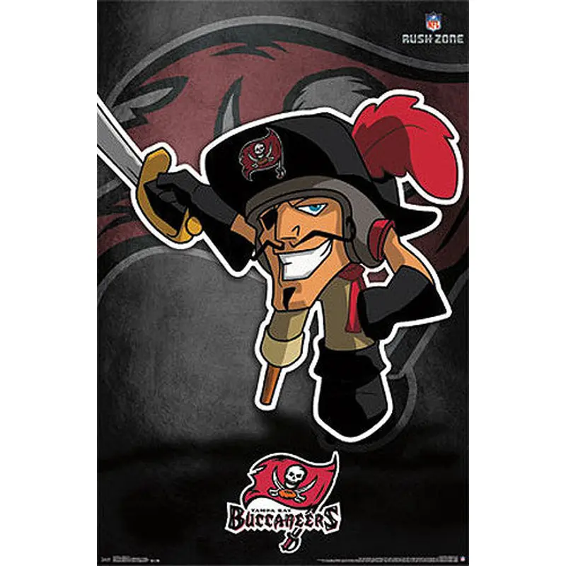 Tampa Bay Bucs "Rusher" (NFL Rush Zone Character) Official Poster - Costacos Sports