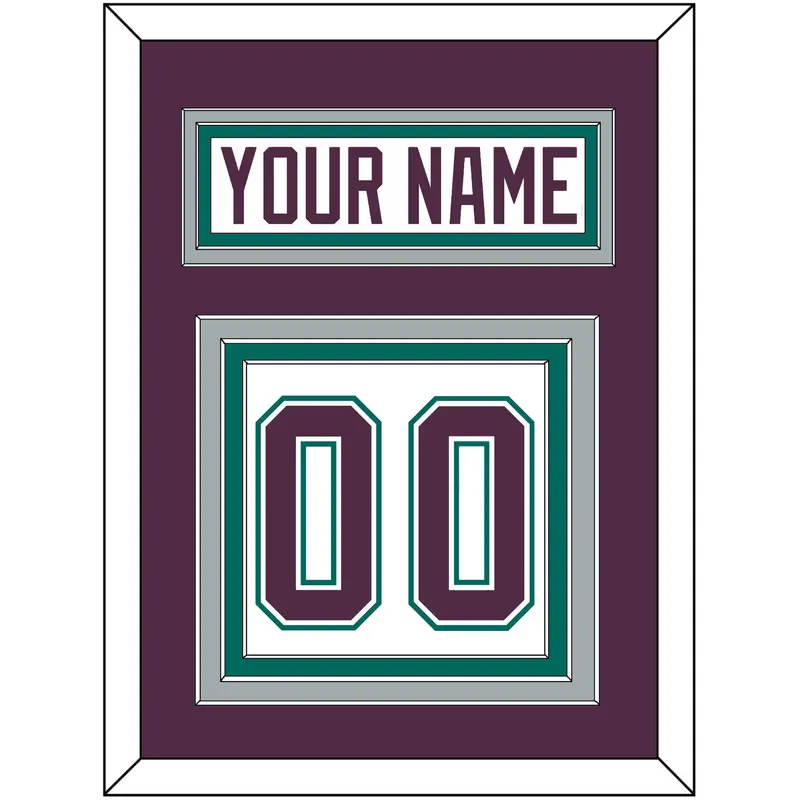Anaheim Nameplate & Number (Back) - Home White (1993-2006) - Triple Mat 2