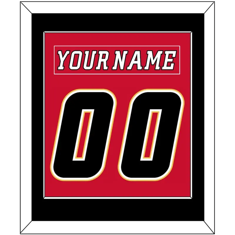 Calgary Nameplate & Number (Back) Combined - Home Red (2007-2017) - Single Mat 3