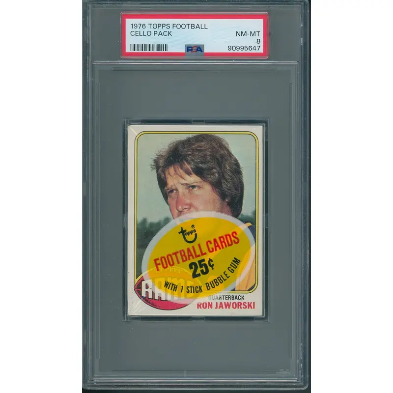 1976 Topps Football Unopened Cello Pack PSA 8 *5647