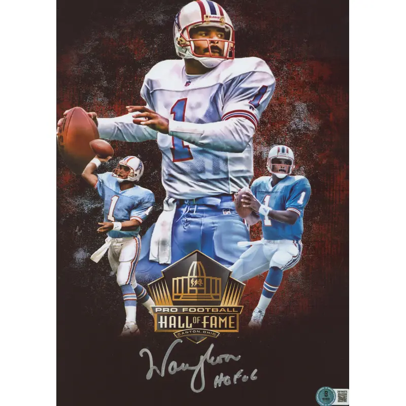 Warren Moon "HOF 2006" Authentic Signed 11x14 Collage Photo BAS Witnessed