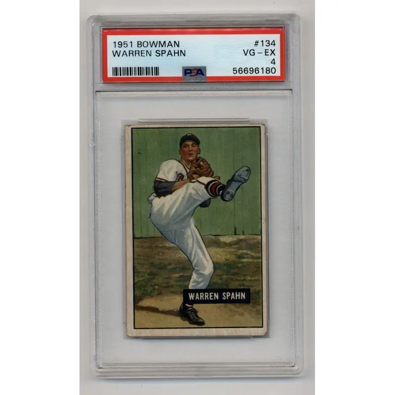 Warren Spahn 1951 Bowman #134 PSA 4 Very Good-Excellent