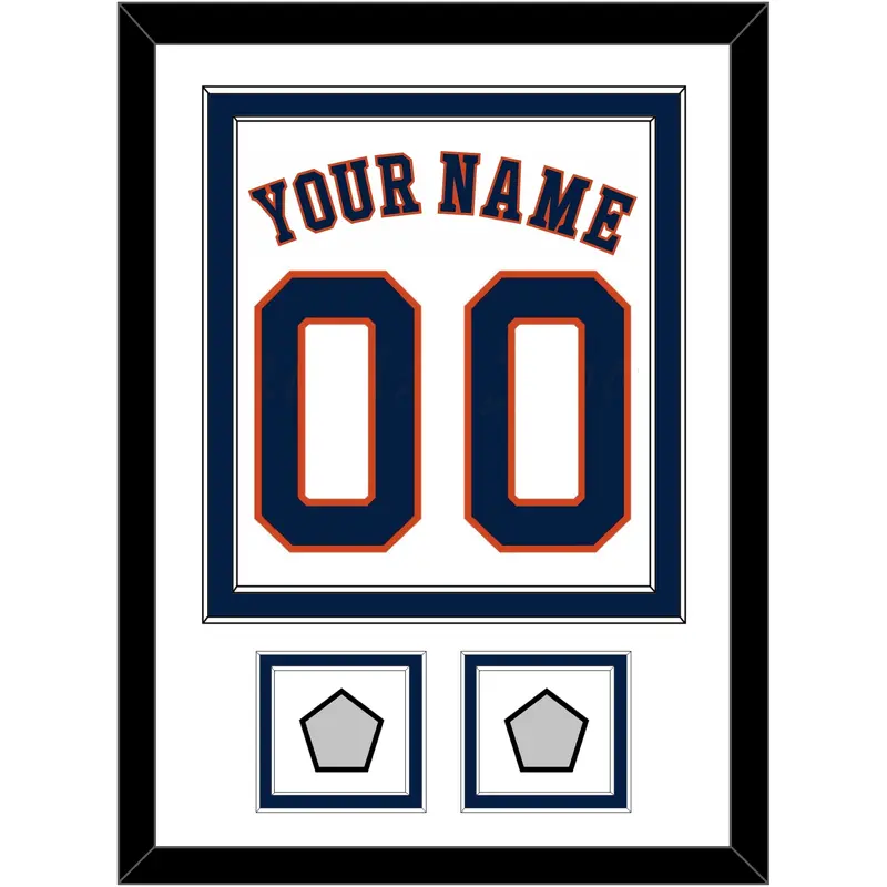 Houston Name, Number & 2 World Series Champions Patches - Home White - Double Mat 1
