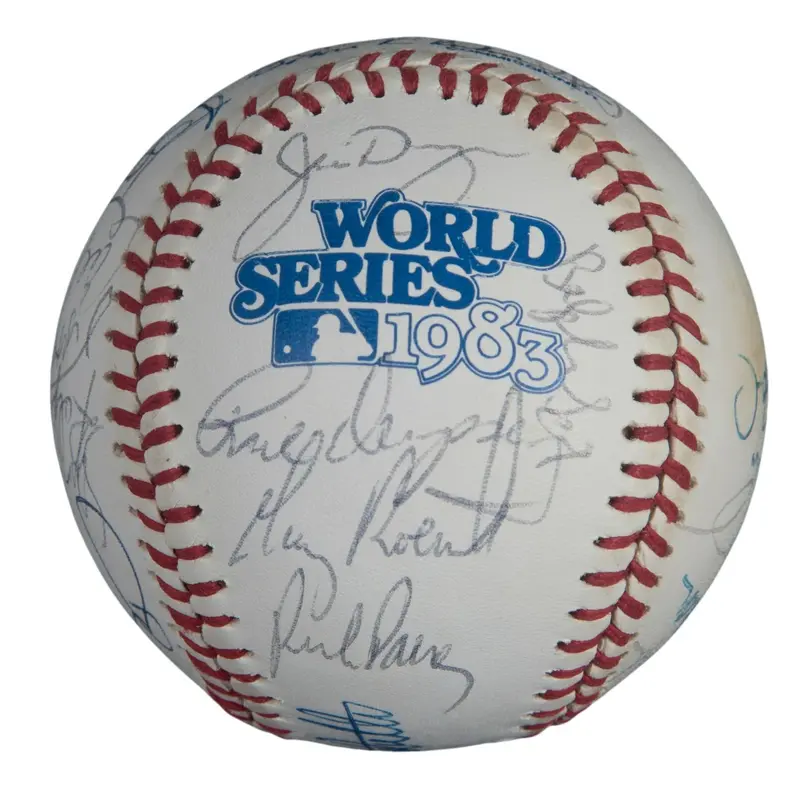 1983 Baltimore Orioles World Series Champs Team Signed Baseball Cal Ripken JSA