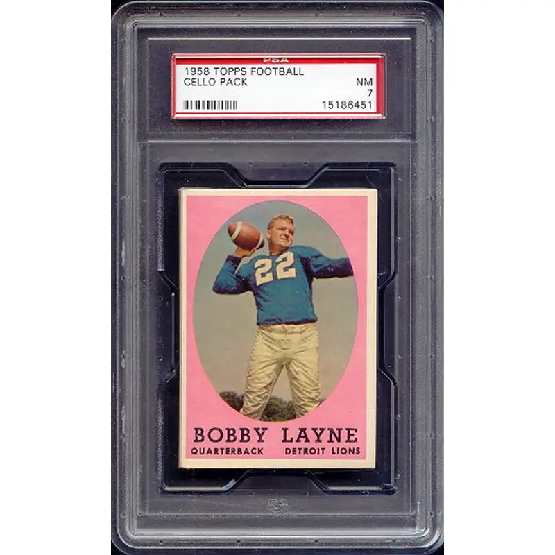 1958 Topps Football Unopened Cello Pack PSA 7 Layne Top