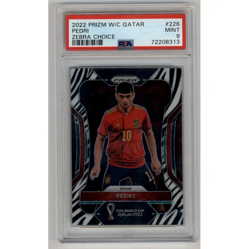 Pedri 2022 Prizm World Cup Qatar #226 Zebra Choice PSA 9 Mint