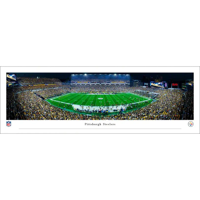 Pittsburgh Steelers Heinz Field NFL Game Night Panoramic Poster Print - Blakeway