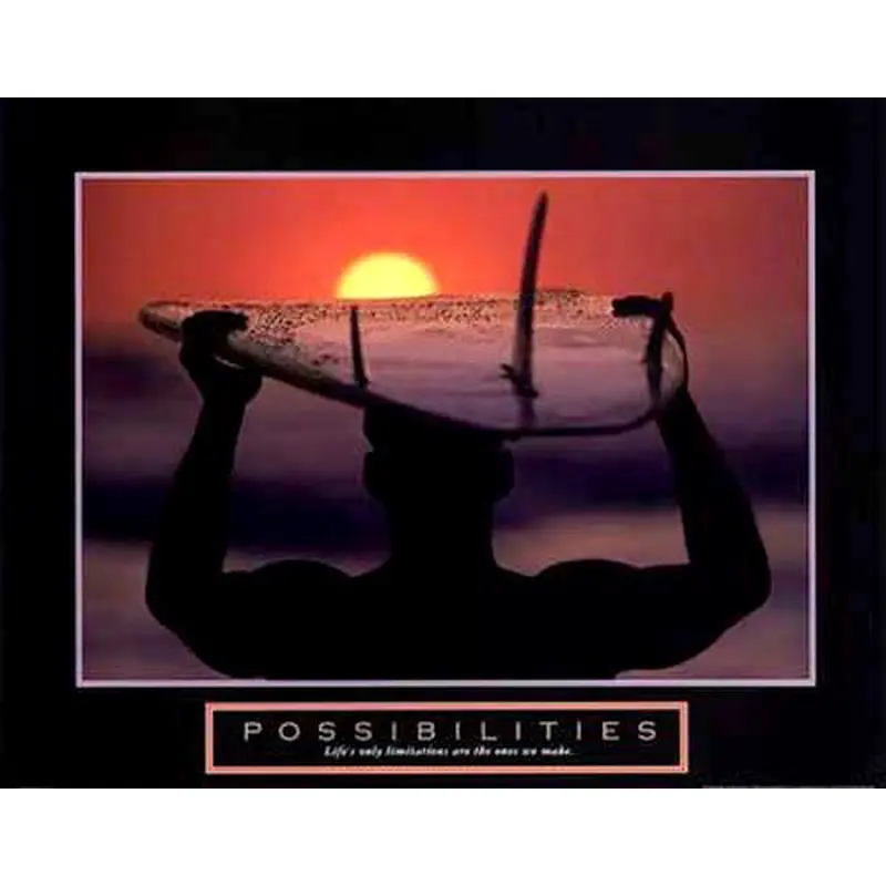 Surfing "Possibilities" Motivational Inspirational 22x28 Wall Poster - Front Line