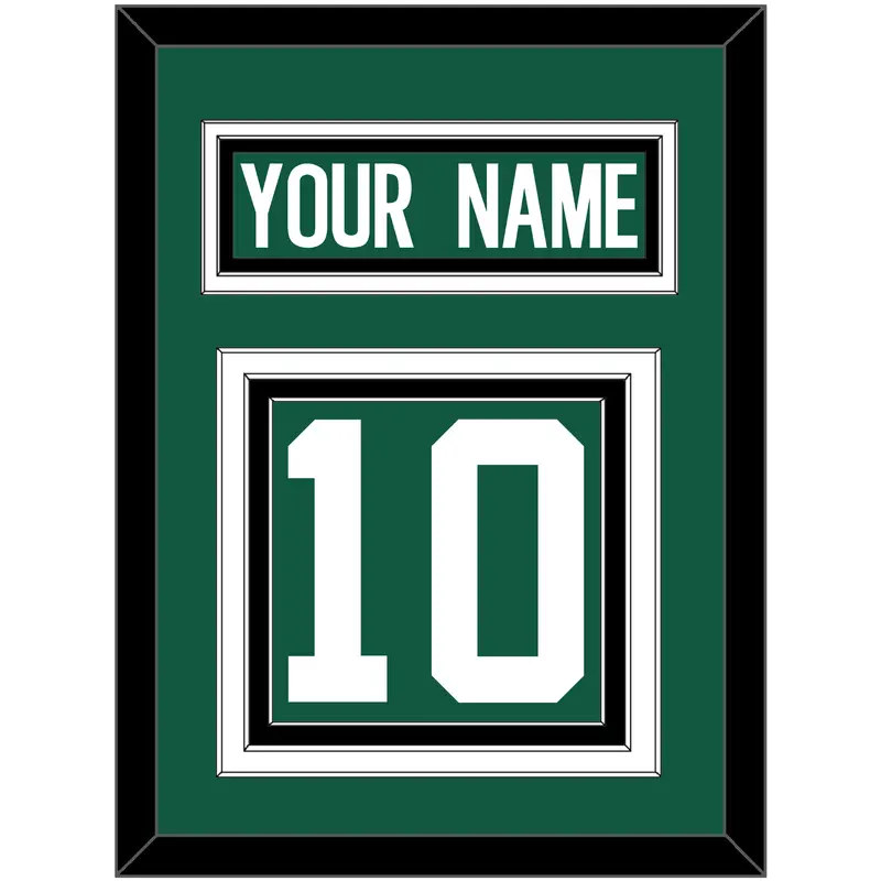 New York Nameplate & Number (Back) - Home Green - Triple Mat 3