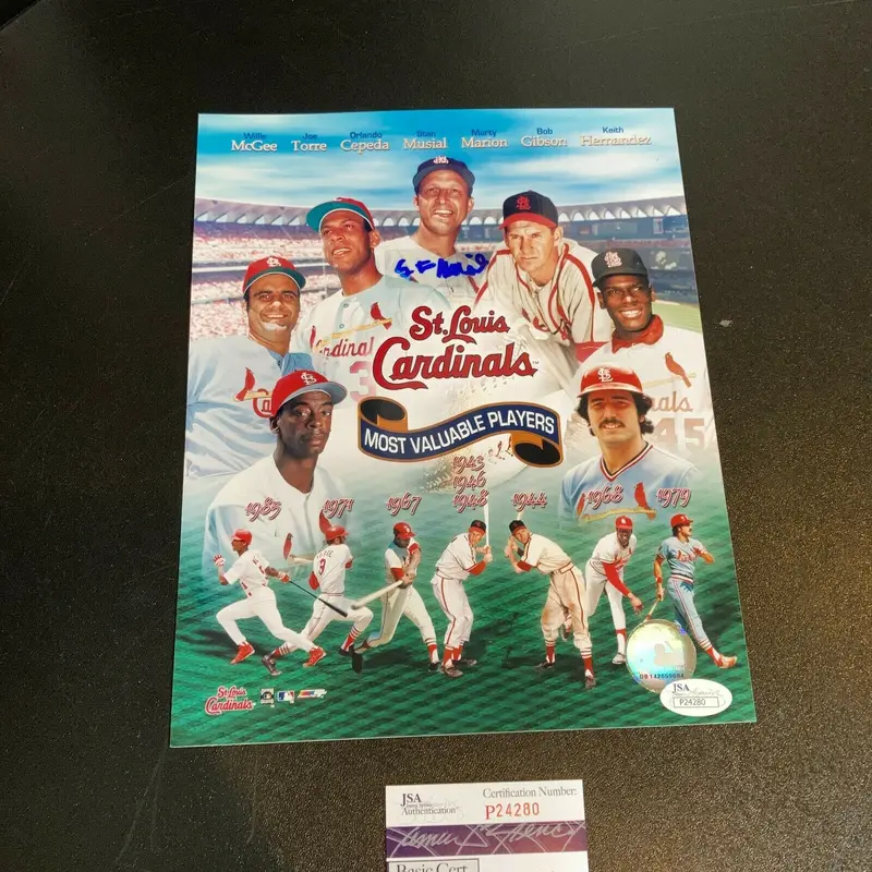 Stan Musial Signed Autographed St. Louis Cardinals MVP Players 8X10 Photo JSA