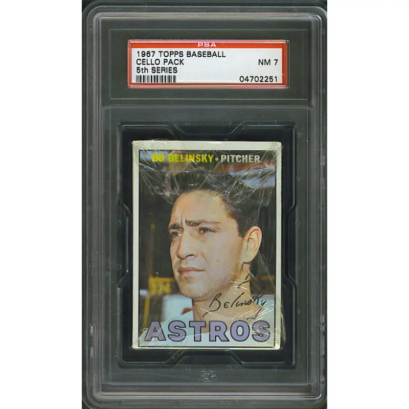 1967 Topps Baseball Unopened 5th Series Cello Pack PSA 7