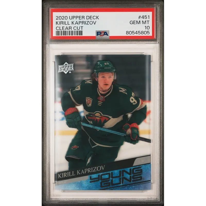 Kirill Kaprizov 2020 Upper Deck Clear Cut #451 PSA 10 Gem Mint