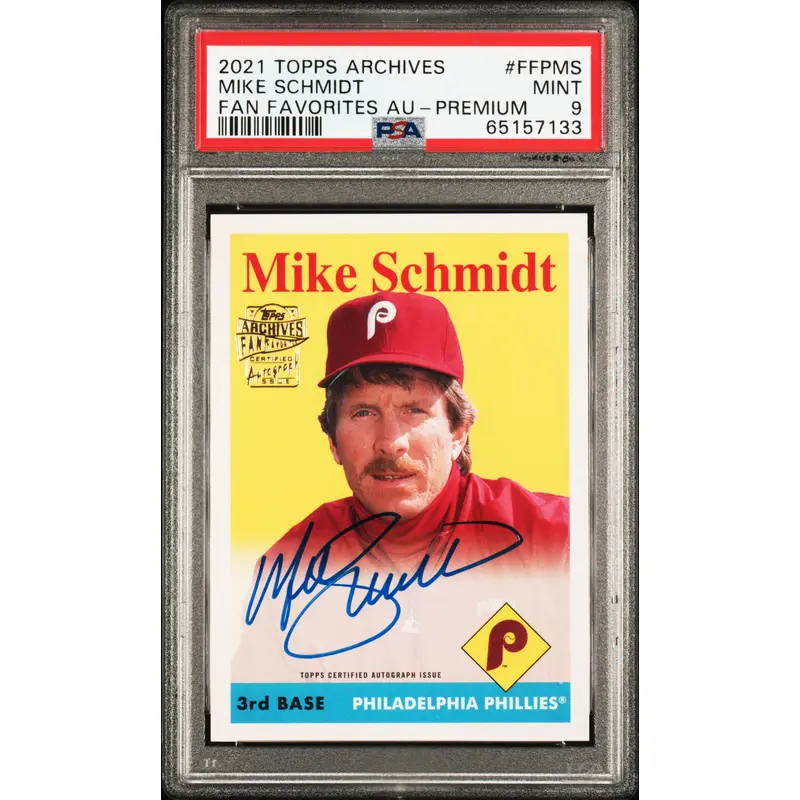 Mike Schmidt 2021 Topps Archives Fan Favorites Auto #2/50 PSA 9 Mint