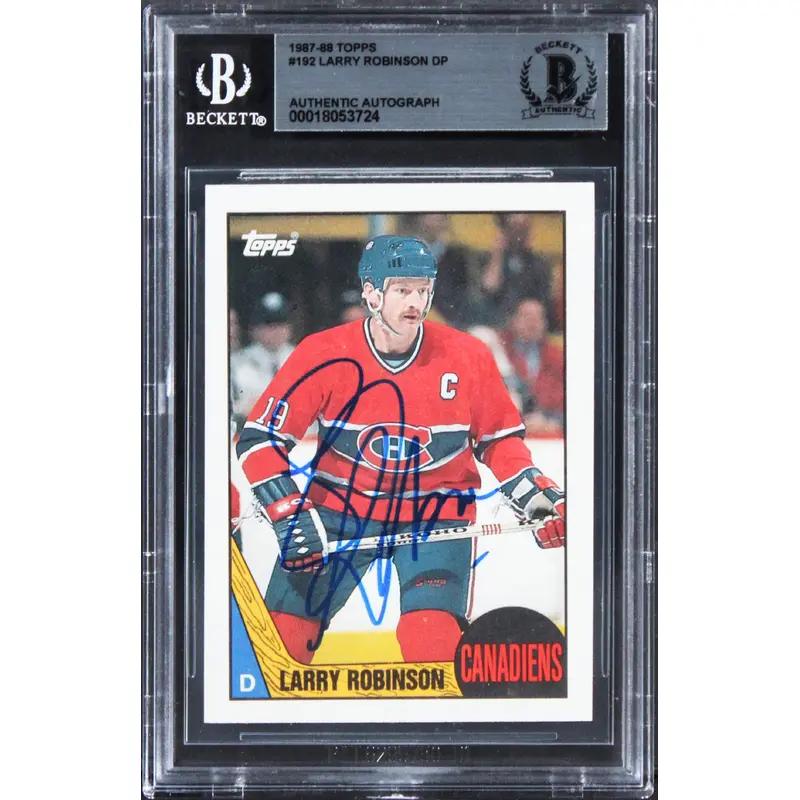 Canadiens Larry Robinson Authentic Signed 1987 Topps #192 Card BAS Slabbed 2