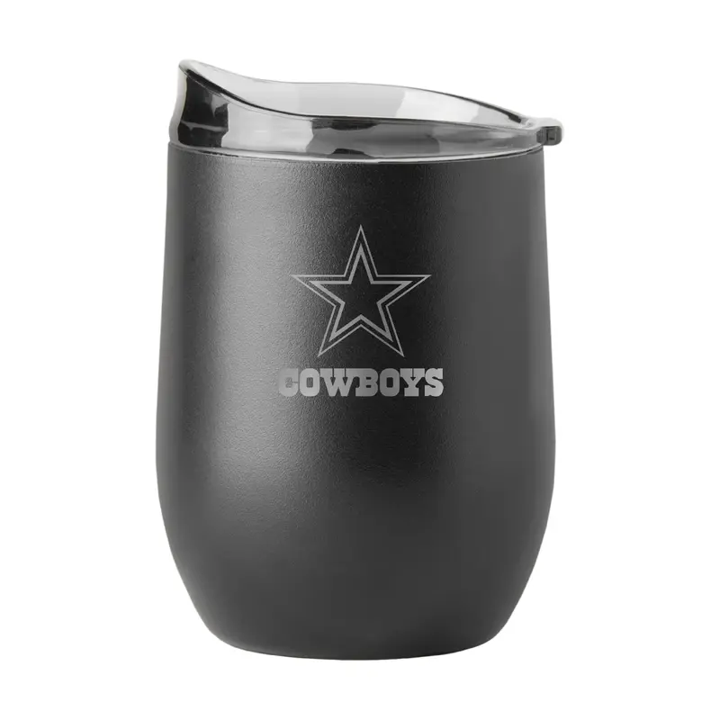 Dallas Cowboys GunMetal 16oz Black Powder Curved Beverage