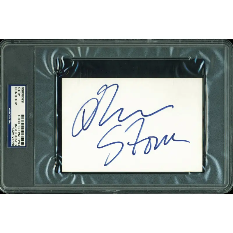 Oliver Stone Authentic Signed 4X6 Index Card Autographed PSA Slabbed #83050856