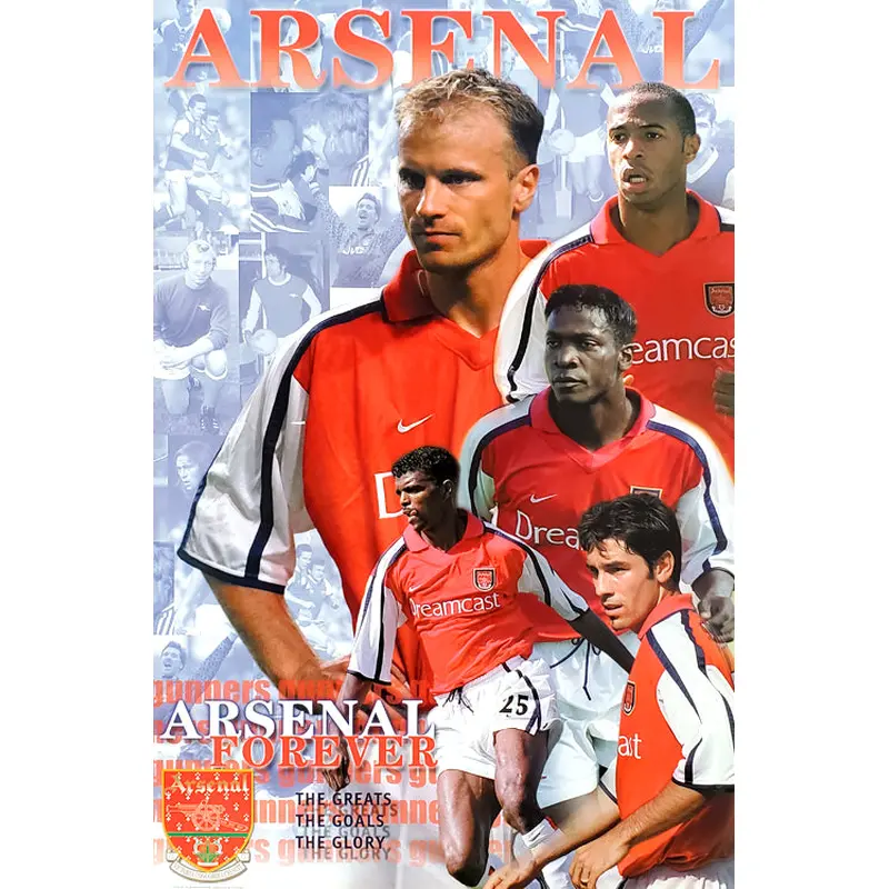 Arsenal FC "Arsenal Forever" EPL Football Soccer Legends Poster - U.K. 2000