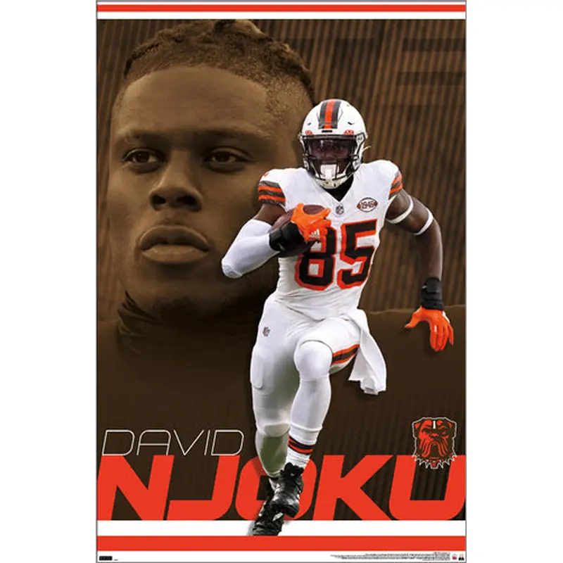 David Njoku "Superstar" Cleveland Browns NFL Action Wall Poster - Costacos Sports 2024