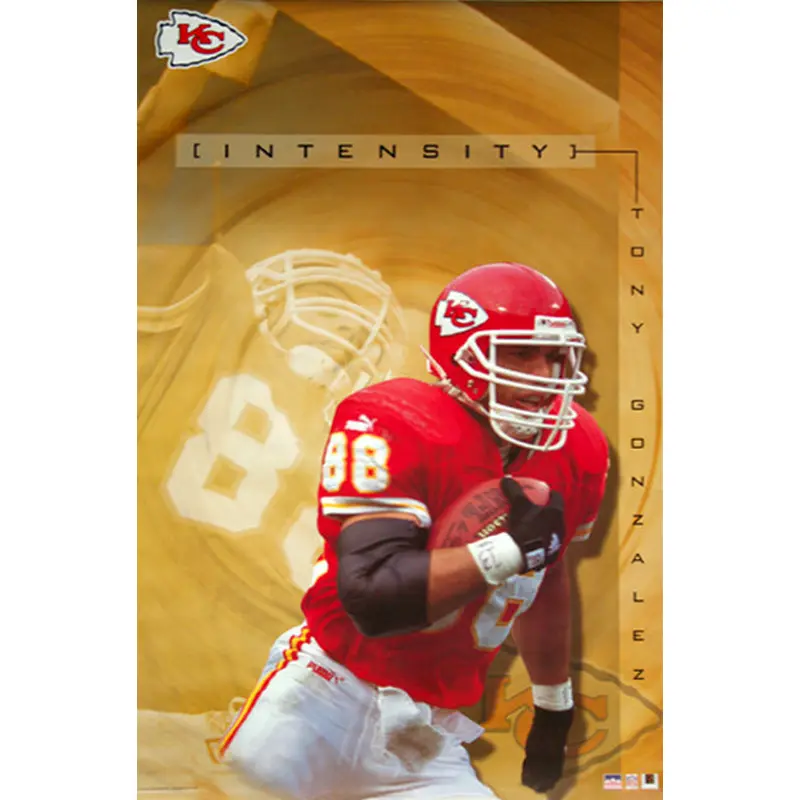 Tony Gonzalez "Intensity" Kansas City Chiefs Poster - Starline 2001