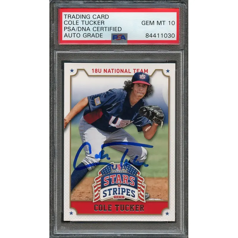 2015 Stars And Stripes #23 Cole Tucker Signed Card PSA Slabbed Auto 10 Pirates
